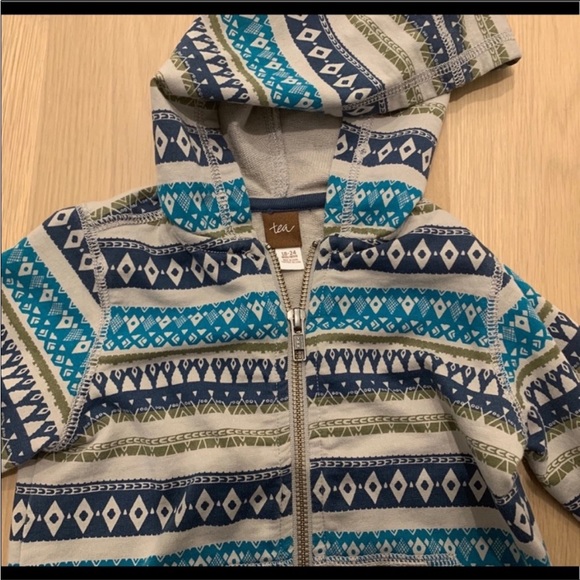 Tea Collection Vietri Sul Mare Zip Up Hoodie Sweatshirt Little Boys Baby Toddler - Picture 3 of 11